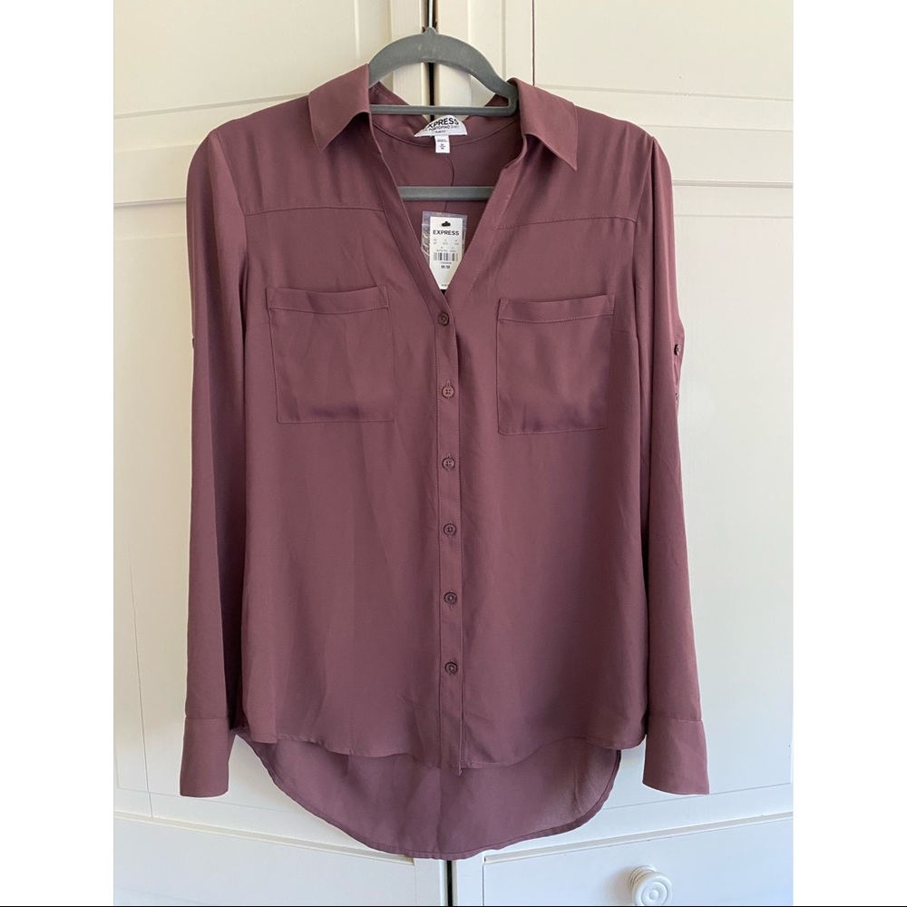 NWT Express Portofino Button down shirt - mauve / purple size Medium